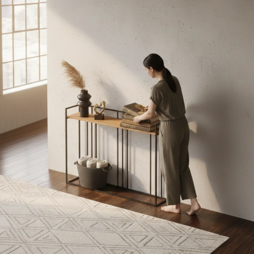 KONSOLA - REGAŁA Z DREWNA LITEGO DĄB OLCHA JESION SKD-377